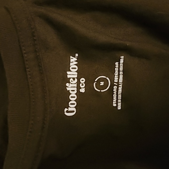 Goodfellow Standard Graphic Printed Green Short Sleeve Shirt Size Medium - Picture 3 of 4